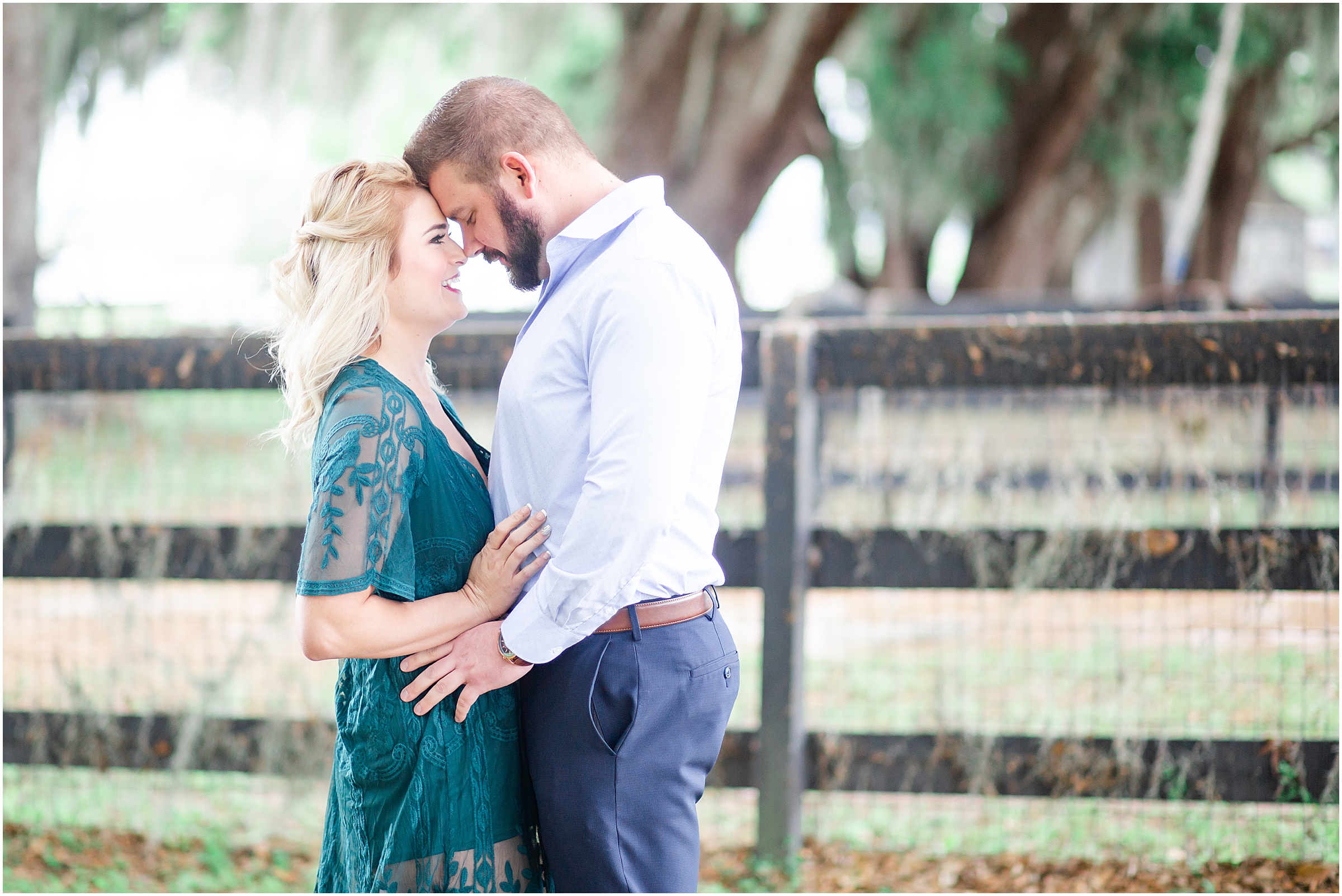 Couple engaged for 3 years, Brooke & Jeremy take engagement pictures at Covington Farms in Dade City, Florida.