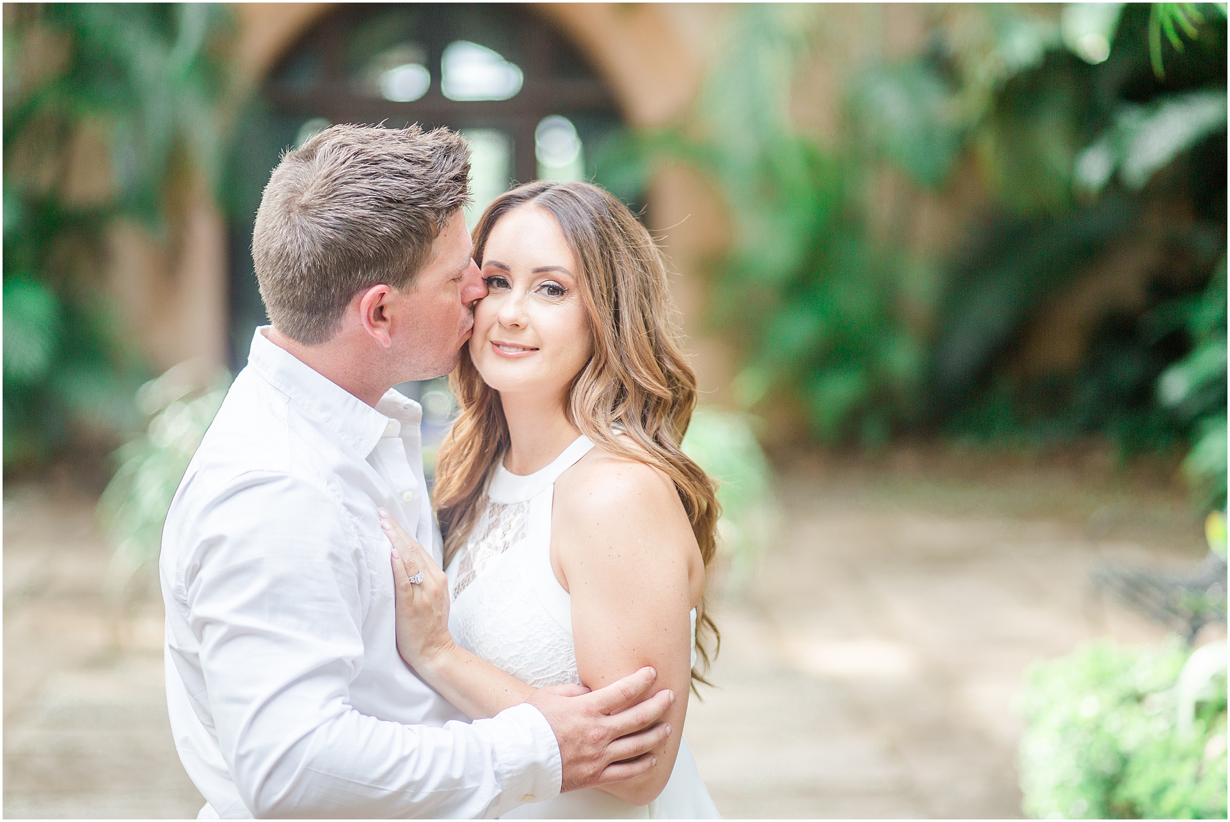 Jessica & Brad, newly engaged, at Bok Tower Gardens and Pinewood Estate in Lake Wales, Florida.
