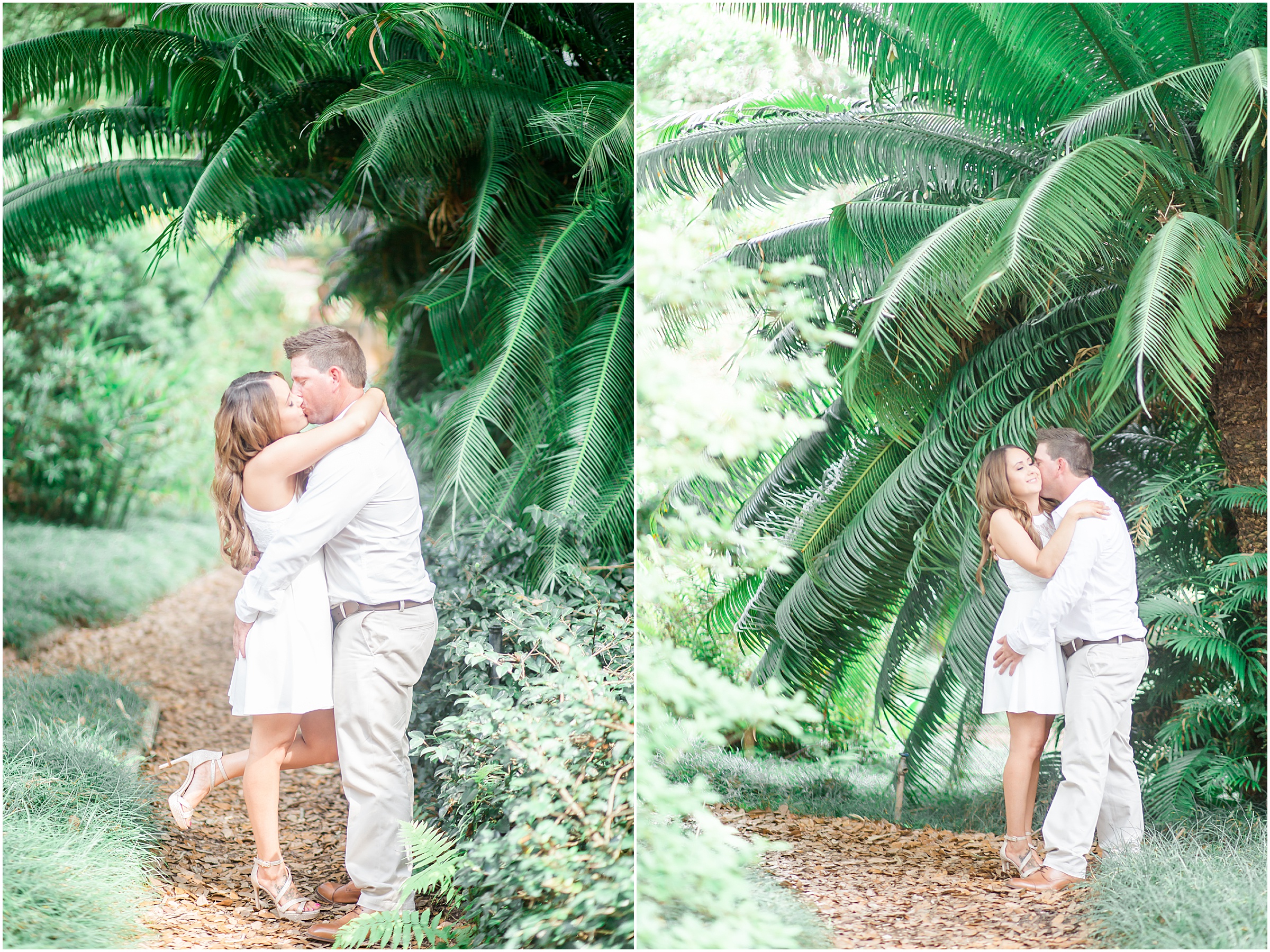 Jessica & Brad, newly engaged, at Bok Tower Gardens and Pinewood Estate in Lake Wales, Florida.