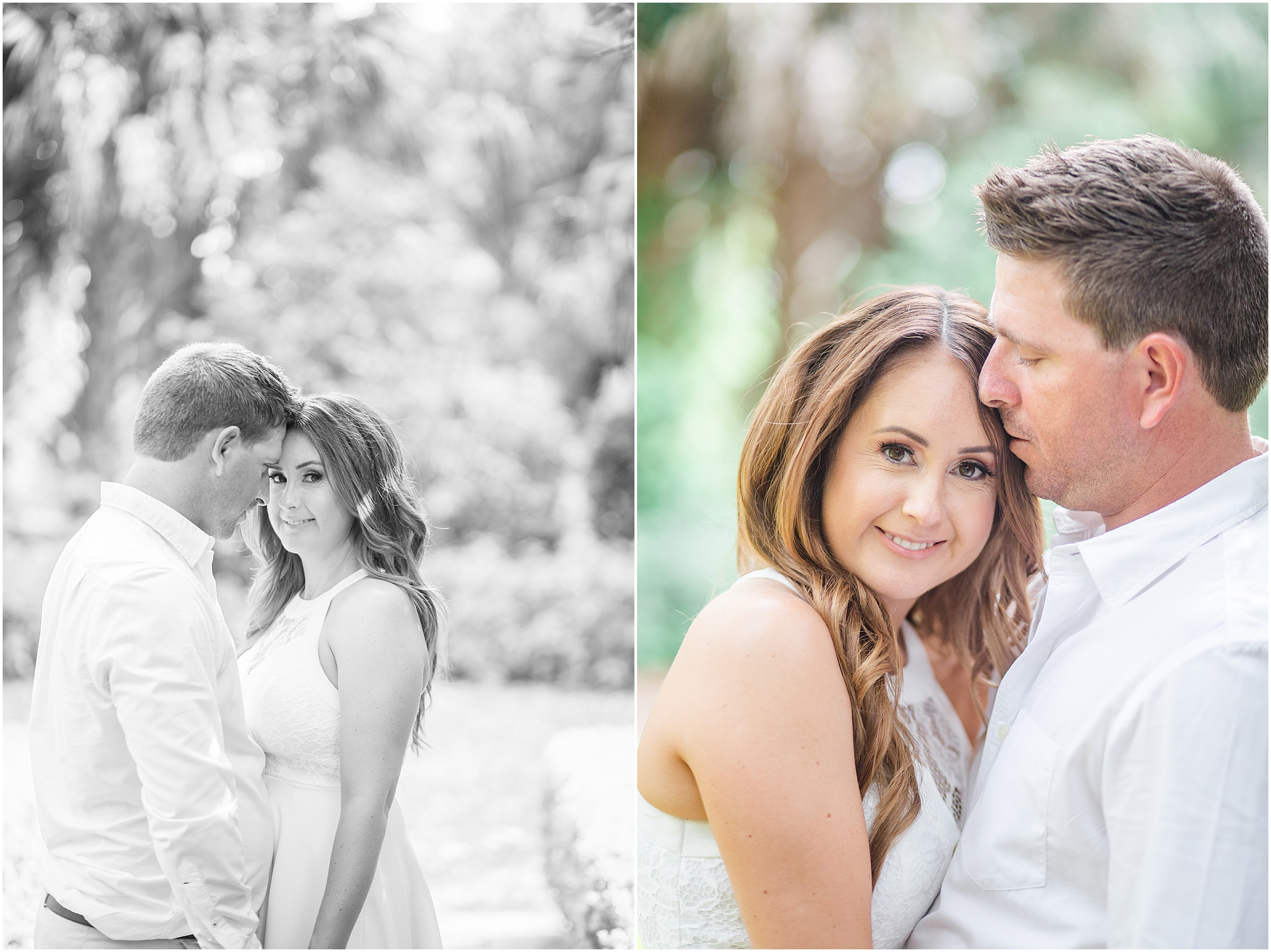 Jessica & Brad, newly engaged, at Bok Tower Gardens and Pinewood Estate in Lake Wales, Florida.