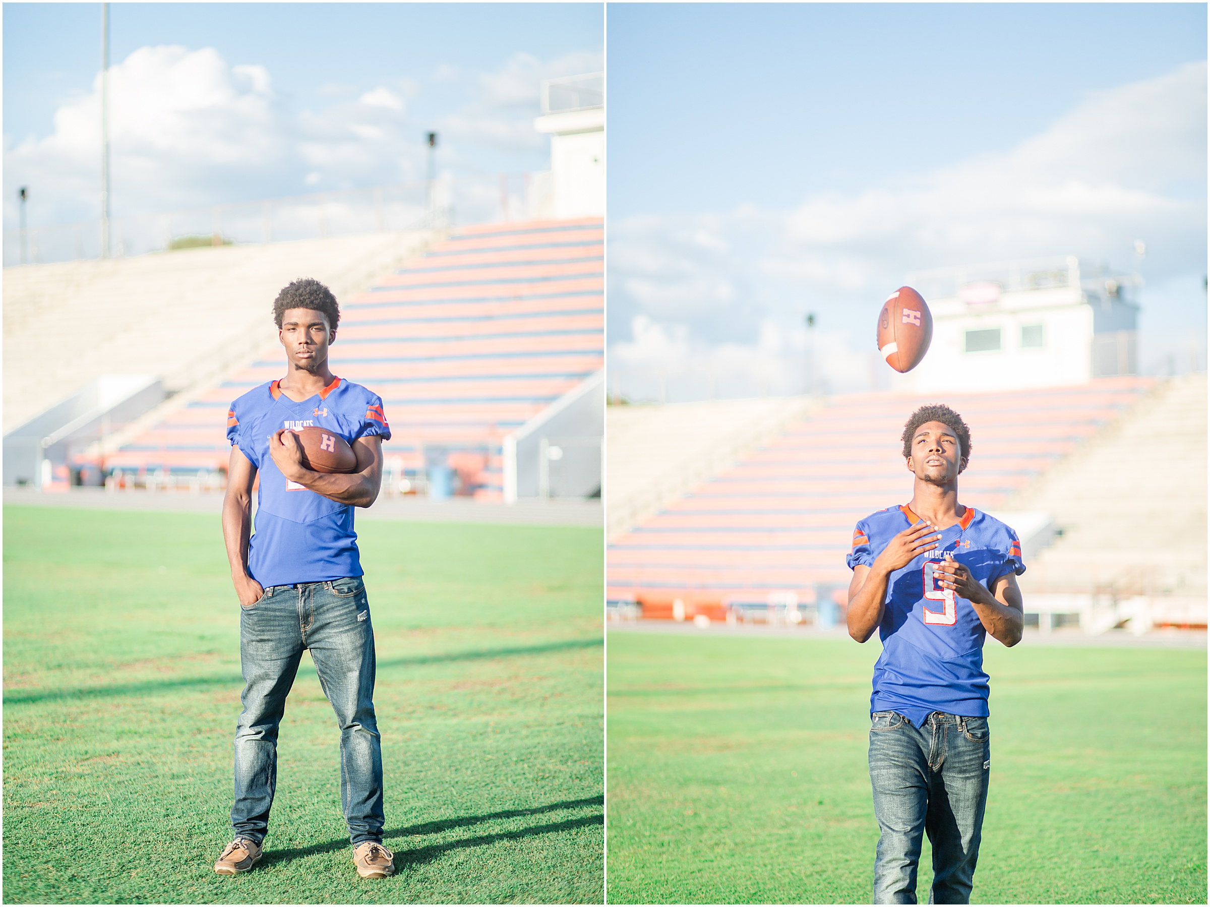 Hardee High School Football Player, Randy McLeod takes Senior photos in Wauchula, Florida.