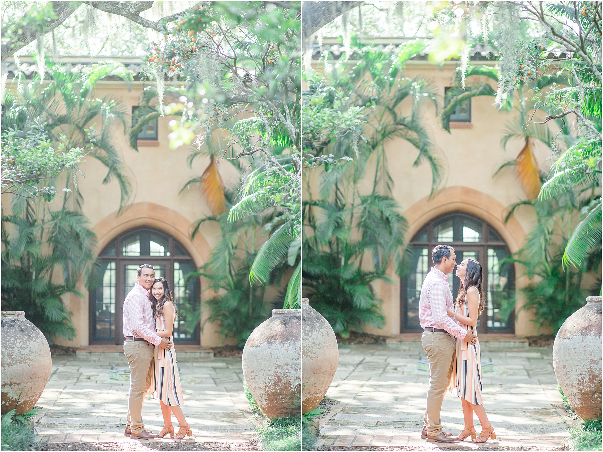 Carly & Robert at Bok Tower Gardens in the Florida summer heat.