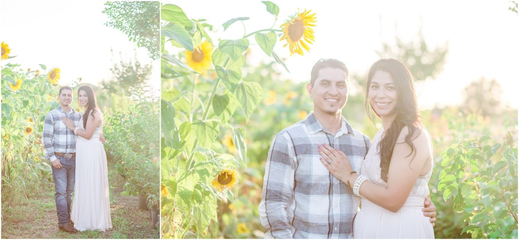 Family at sunflower fields at heartland events in central florida.