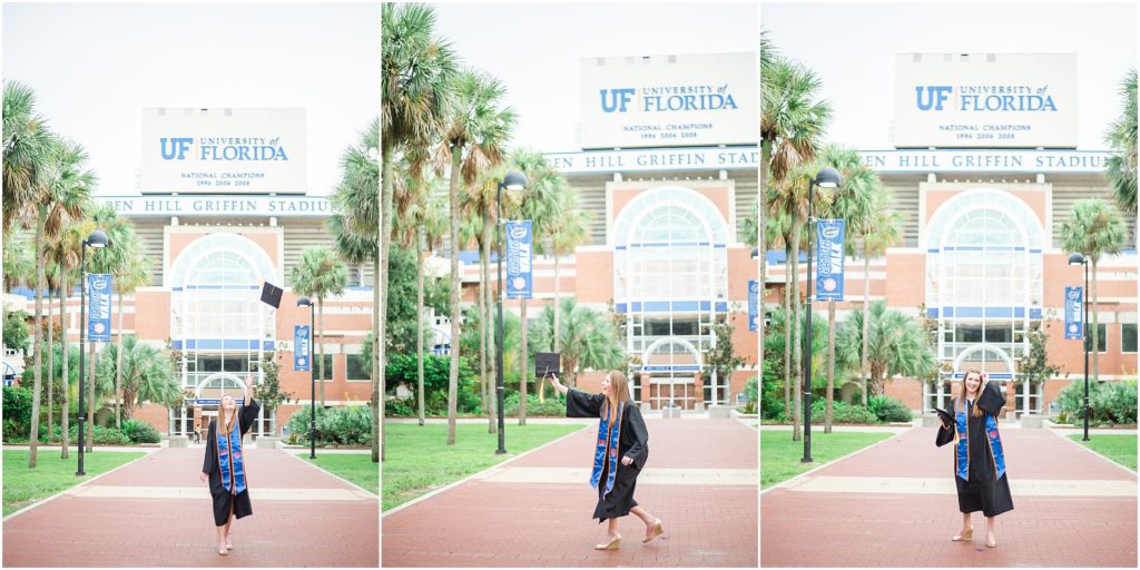 Senior in "Gator Way" in front of Ben Hill Griffith Stadium at UF.