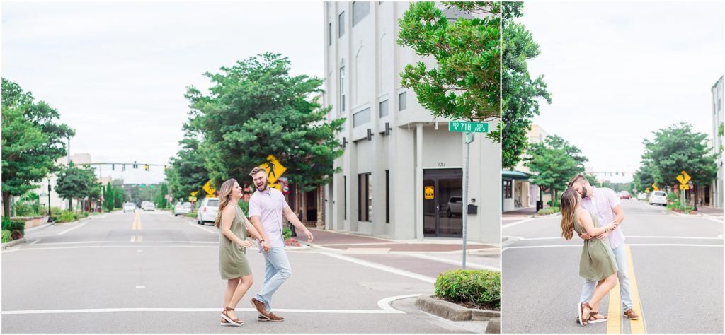 A summertime engagement session in Downtown Wauchula, Florida.