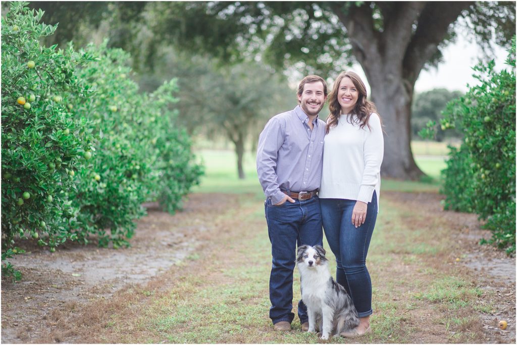 Engagement session with puppy in Central Florida.