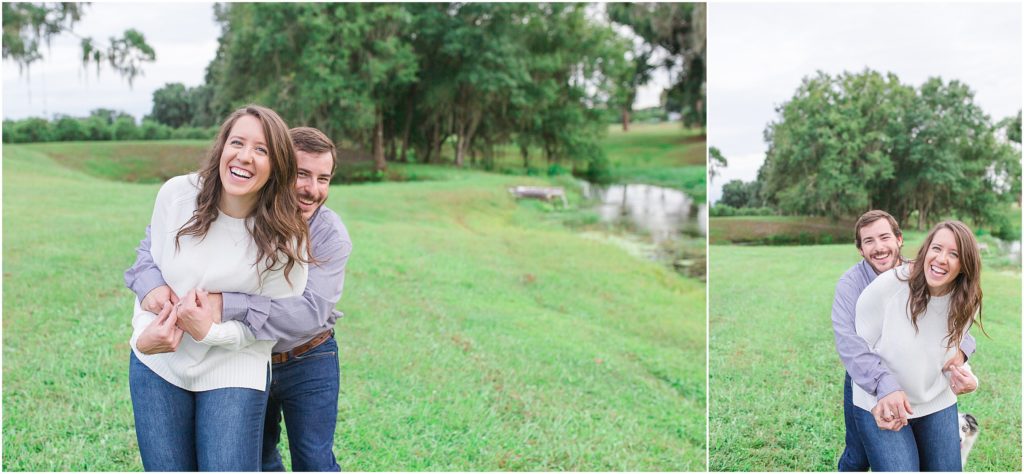Rustic engagment session by creek in Zolfo Springs, Florida.