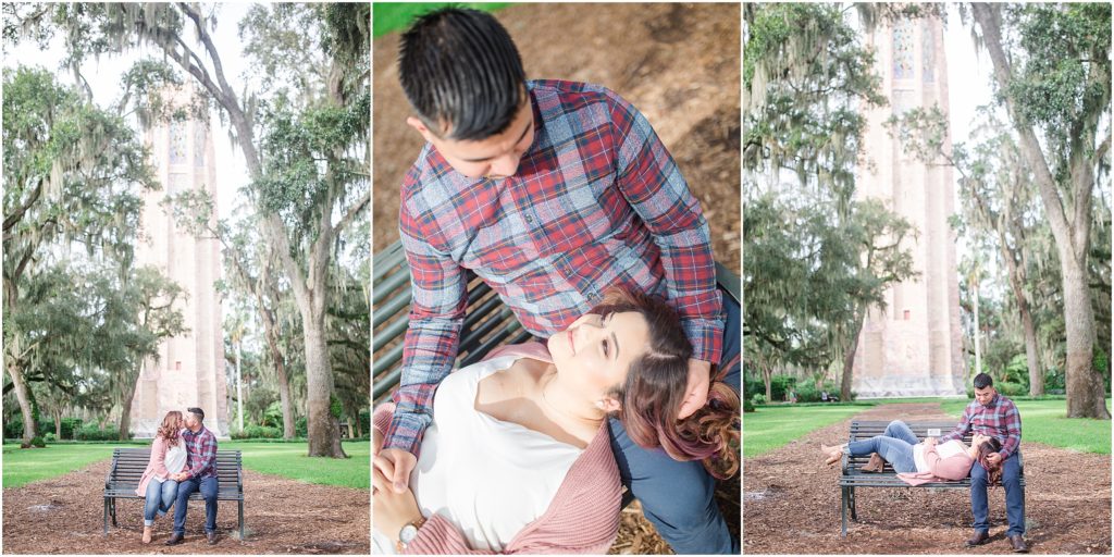 Engagement photography at Bok Tower Gardens.
